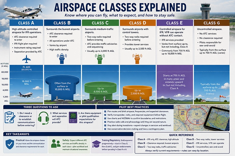 Airspace Classes Explained for Beginner Pilots - Quick Guide