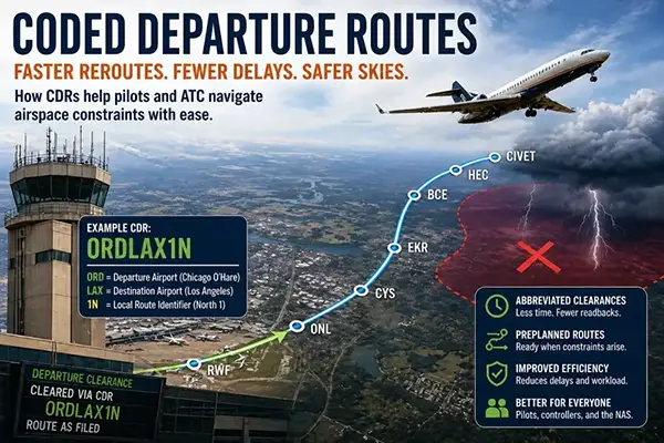 Coded Departure Routes: How Pilots Avoid Delays and Reroute Efficiently