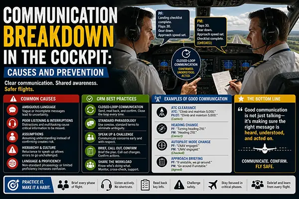 Communication Breakdown in the Cockpit: Causes, CRM Best Practices, and Prevention