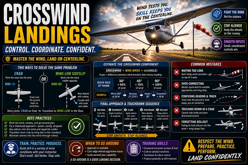 Crosswind Landings Explained for Student Pilots Guide