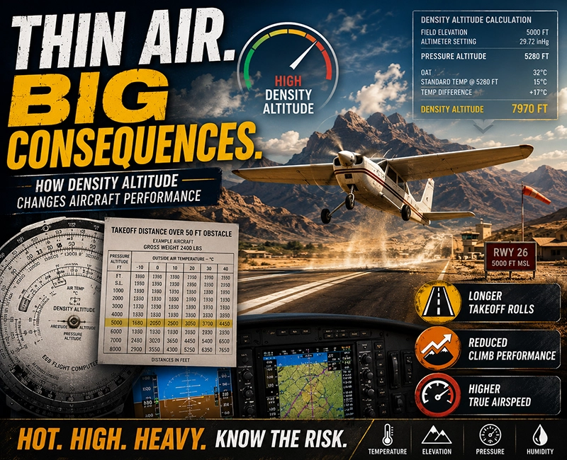 Density Altitude Effects on Aircraft Performance & Safety