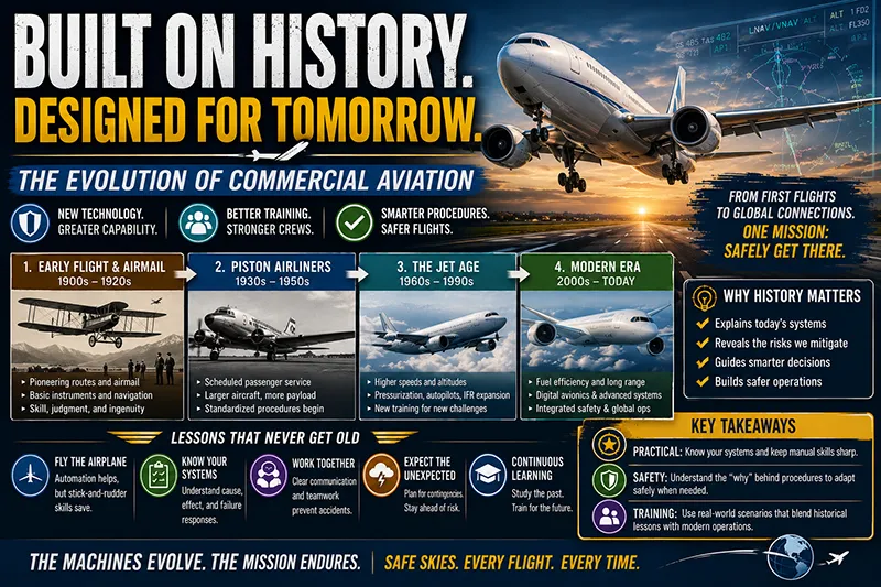 Commercial Aviation: Evolution and Operational Lessons