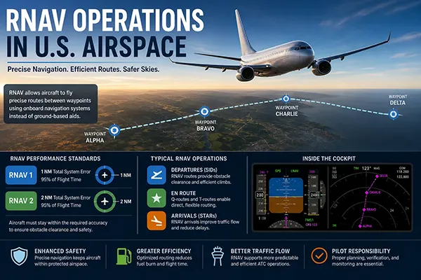 RNAV Operations Explained: FAA RNAV 1 & RNAV 2 Guide for Pilots