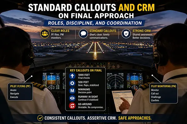 Standard Callouts and CRM on Final Approach - Pilot Monitoring & Coordination