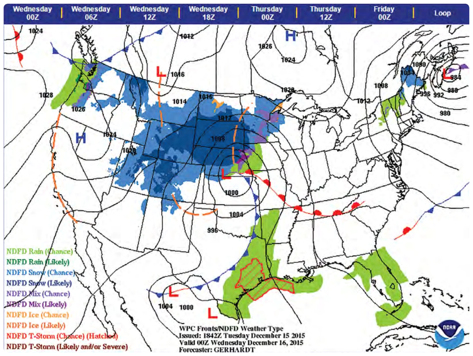 Weather depiction chart.