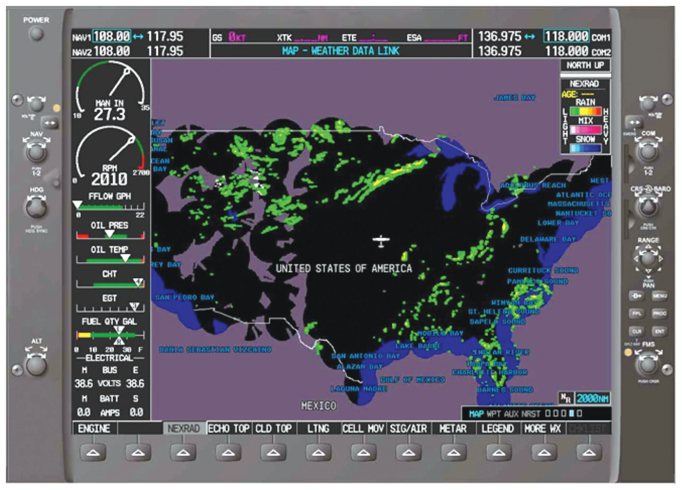 NEXRAD radar display.