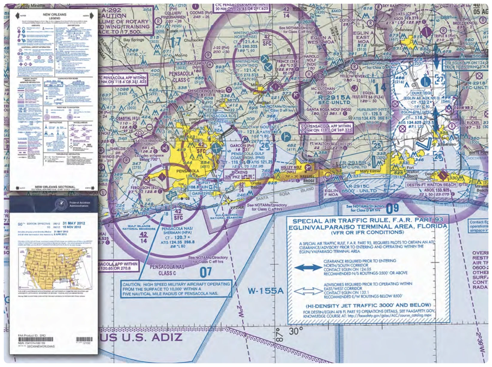 Sectional chart and legend.