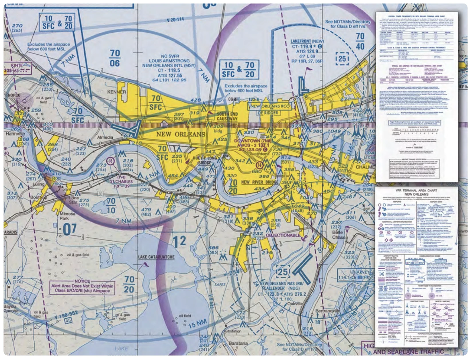 VFR Terminal Area Chart and legend.