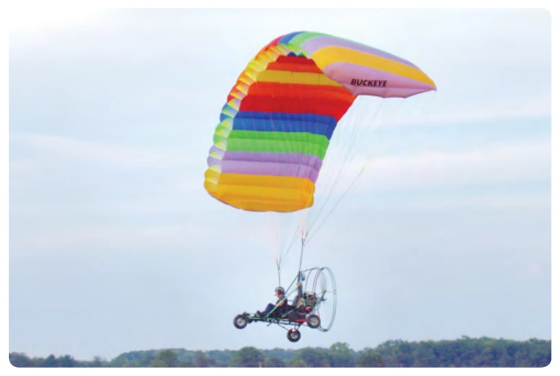 A powered parachute.