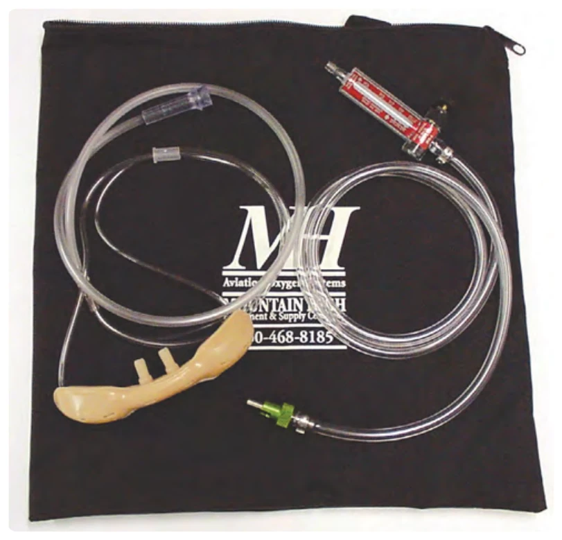 Cannula with green flow detector.