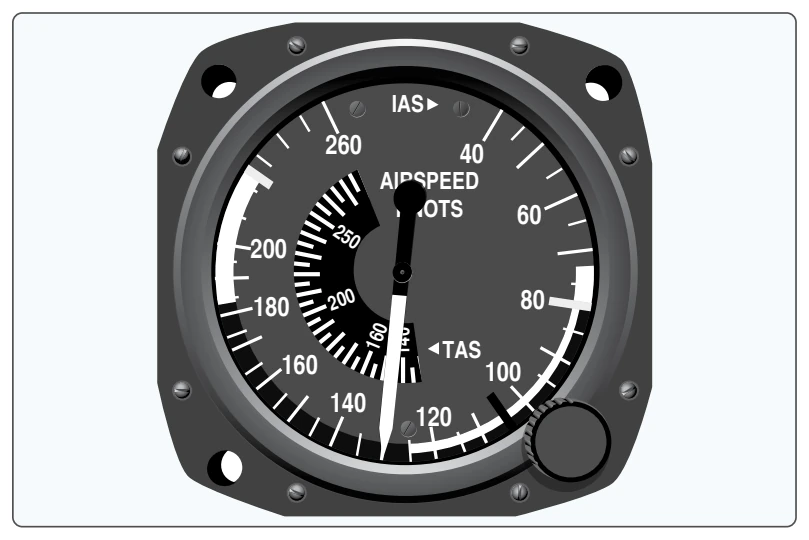 Multi-engine airspeed indicator.